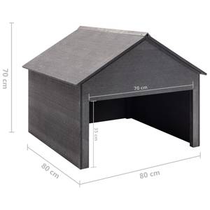 Garage de tondeuse à gazon 149036 Gris - Bois manufacturé - Matière plastique - 80 x 70 x 80 cm