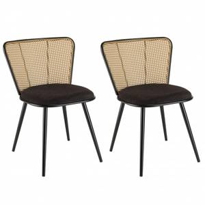 Stuhl und Sessel am Tisch LEA 2er Set Schwarz - Rattan - 60 x 78 x 54 cm