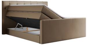 Boxspringbett KING VELEN Braun - Breite: 200 cm - H3 - Kunstleder