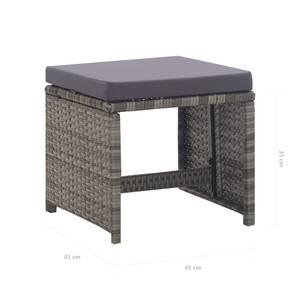 Garten-Essgruppe (13-teilig) 3012316-13 Grau - Kunststoff - Polyrattan - 109 x 74 x 225 cm