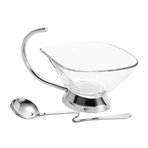 Saucière caribéenne avec cuillère (2pcs) Argenté - Verre