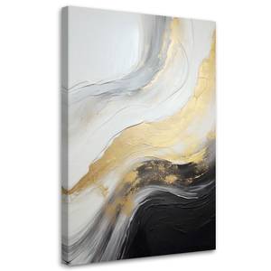 KUNSTDRUCK Golden Waves on Monochrome 5 60 x 90 cm