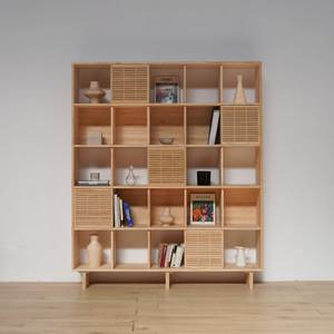 Bücherregal Xelida mit 5 Türen Massivholz - Holzart/Dekor - 160 x 191 x 30 cm