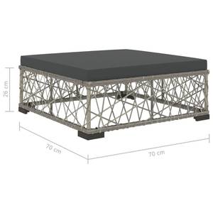 Garten-Lounge-Set Grau - Polyrattan - 74 x 26 x 74 cm