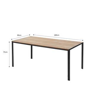 Table à manger Tuzi Marron - En partie en bois massif - 180 x 75 x 90 cm