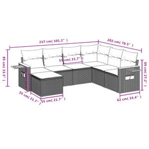 Gartensitzgruppe K6232(7-tlg) Grau - Massivholz - 69 x 62 x 62 cm