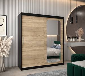 Armoire à portes coulissantes promo t2 Noir - Imitation chêne de Sonoma - Largeur : 180 cm - 2 porte