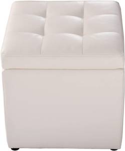Sitzhocker Sitzwürfel Sitzbox Weiß - Kunstleder - 40 x 40 x 40 cm