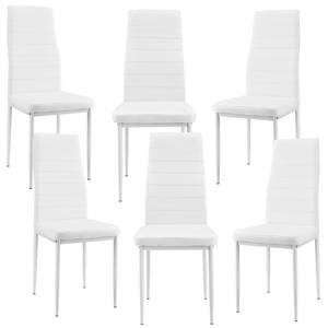 Set de Table à 6 Chaises Bjerkvik Blanc - Métal - 60 x 75 x 140 cm