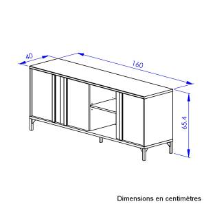 Meuble TV Esteban Beige - Bois manufacturé - 40 x 66 x 160 cm