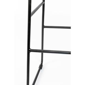 Tabouret de bar Tangle Teck massif / Acier - Noir - Marron