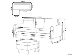 Sofa mit Ottomane AVESTA 2-tlg Beige - Schwarz