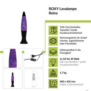 Lavalampe ROXY Schwarz - Flieder - Violett