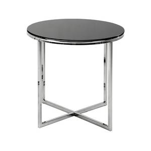 Table d'appoint Cross Plateau de verre - Noire