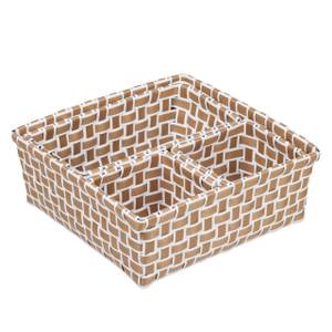 Boîte de rangement lot de 4 paniers Marron - Blanc