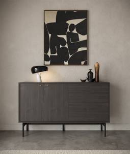 Sideboard OLAR Esche Schwarz Dekor - Schwarz