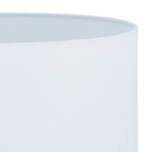 Lampe de chevet en blanc et argenté Argenté - Blanc - Métal - Textile - 25 x 50 x 25 cm