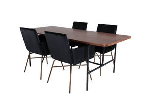 Essgruppe Uno 21 (5-teilig) Schwarz - Massivholz - 90 x 74 x 200 cm