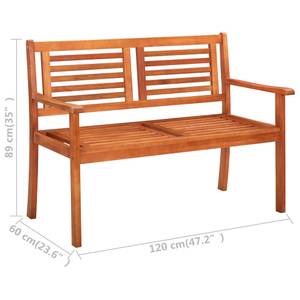 Banc extérieur 44398 Marron - Bois massif - Bois/Imitation - 121 x 89 x 120 cm