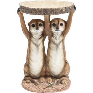 Beistelltisch Animal Meerkat Sisters Braun - Kunststoff - 35 x 52 x 33 cm