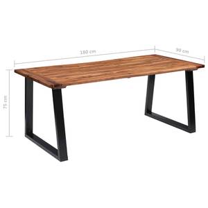 Table de salle à manger en acacia massif Marron - Bois massif - Bois/Imitation - 90 x 75 x 180 cm