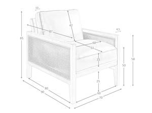 Sessel aus braunem Leder Braun - Echtleder - Textil - 70 x 85 x 90 cm