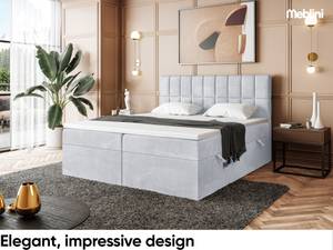 Boxspringbett Lukas Hellgrau - 180 x 214 cm - H4