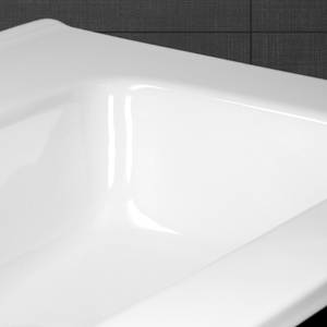 Lavabo 71x16,5x46cm blanc Blanc - Céramique - Métal - 46 x 17 x 71 cm