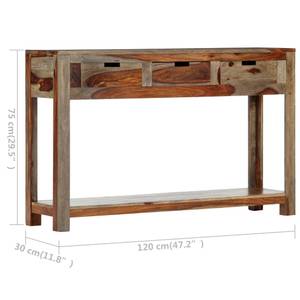 Konsolentisch 247753 Grau - Massivholz - Holzart/Dekor - 120 x 75 x 30 cm