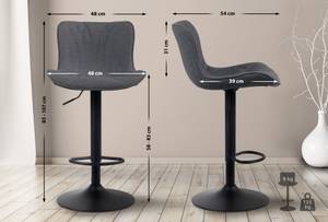 Tabourets de bar Linus Lot de 2 Noir