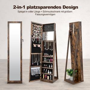 Schmuckschrank TI86606 Braun - Holzwerkstoff - 38 x 157 x 38 cm