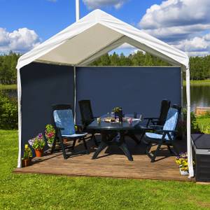 Pavillon Seitenteile 2er Set dunkelblau Blau - Weiß - Kunststoff - 300 x 200 x 1 cm