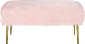 Kunstfell Schminkhocker Pink - Kunstfell - 36 x 46 x 91 cm