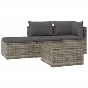 Garten-Lounge-Set 318676 (4-teilig) Grau - Metall - Polyrattan - 57 x 56 x 57 cm