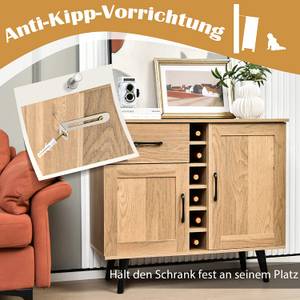 Sideboard mit Türen und Schubladen Braun - Holzwerkstoff - 40 x 79 x 90 cm