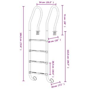 Échelle de piscine 3013324-2 Hauteur : 185 cm