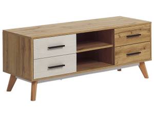 Meuble TV FLORIDA Marron - Blanc - Bois manufacturé - 120 x 49 x 40 cm