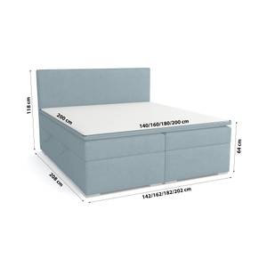 Boxspringbett Doppelbett Ennis Blau - Breite: 200 cm