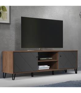 TV Tisch Montez Grau - Holzwerkstoff - 40 x 56 x 183 cm