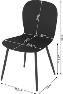 Esszimmerstuhl Canali (4er Set) Schwarz