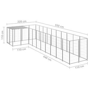 Hundehütte 3082243 Silber - 550 x 110 x 220 cm