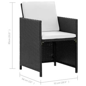 Garten-Essgruppe (5-teilig) 3012315-1 Schwarz - Kunststoff - Polyrattan - 60 x 74 x 123 cm