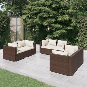 Salon de jardin (lot de 6) 3013635-18 Marron - Crème - Blanc