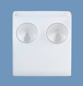 WC-Reinigung Winkelbürste und Behälter Weiß - Kunststoff - 5 x 23 x 9 cm