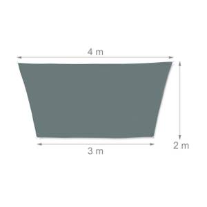 Voile d'ombrage gris trapézoïdal 400 x 200 cm