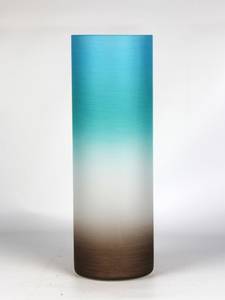 Handbemalte Glasvase Blau - Glas - 10 x 30 x 10 cm