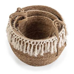 Set de 3 paniers Jula fibre naturelle Blanc - Fibres naturelles - 35 x 25 x 35 cm