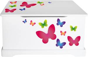 Coffre à jouets en bois Papillons Bois manufacturé - 26 x 32 x 59 cm