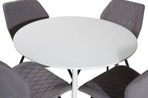 Essgruppe Plaza 12 (5-teilig) Grau - Massivholz - 100 x 75 x 100 cm