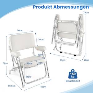 Bootsstuhl ZB33056ITDE Weiß - Metall - 65 x 78 x 67 cm